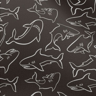 Angry Hand Drawn Shark Chiffon