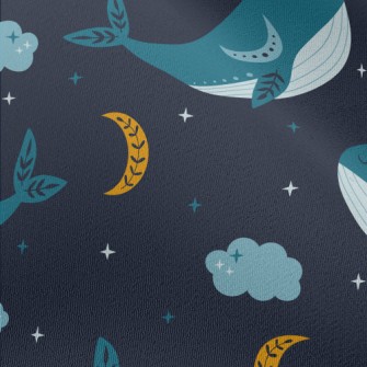 Starry Sky And Blue Whale Chiffon