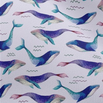 Dreamy Watercolor Whale Chiffon