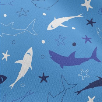 Cartoon Shark Silhouette Chiffon