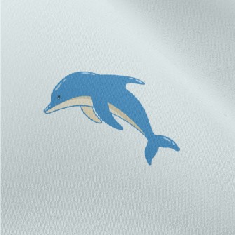 Cartoon Blue Dolphin Chiffon