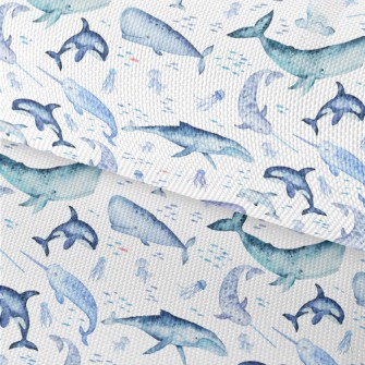 Watercolor Hand Drawn Marine L Waterproof Oxford