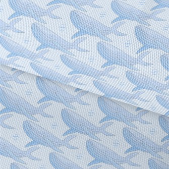 Cartoon Gentle Blue Whale Waterproof Oxford