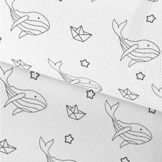 Hand Drawn Cute Whale Waterproof Oxford