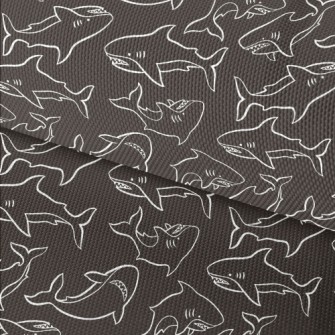 Angry Hand Drawn Shark Waterproof Oxford