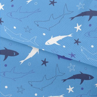 Cartoon Shark Silhouette Waterproof Oxford