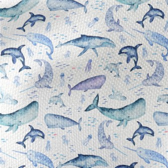 Watercolor Hand Drawn Marine L Waterproof Canvas