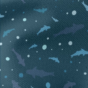 Blue Shark Silhouette Waterproof Canvas