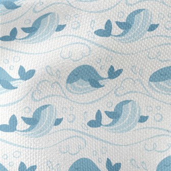 Cute Waves And Whales Waterproof Canvas