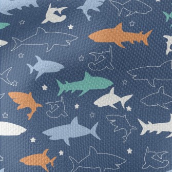 Colorful Shark Silhouette Waterproof Canvas