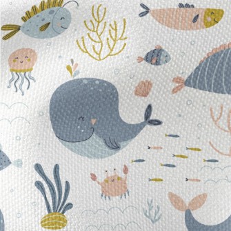 Happy Sea Animals Waterproof Canvas