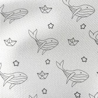 Hand Drawn Cute Whale Waterproof Canvas