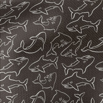 Angry Hand Drawn Shark Waterproof Canvas