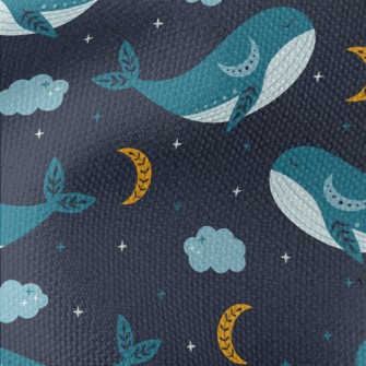 Starry Sky And Blue Whale Waterproof Canvas