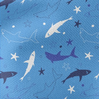 Cartoon Shark Silhouette Waterproof Canvas