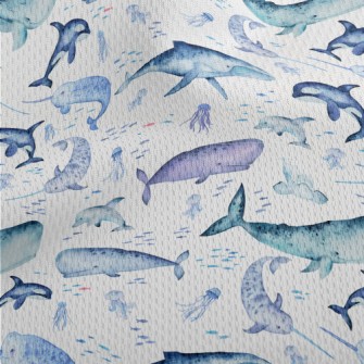 Watercolor Hand Drawn Marine L Athletic Mesh Flat Back