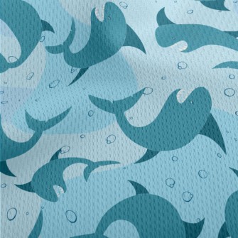 Angry Cartoon Shark Athletic Mesh Flat Back