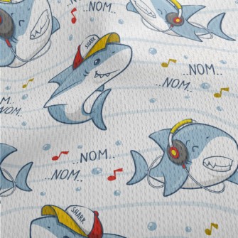 Cute Hip Hop Shark Athletic Mesh Flat Back