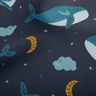 Starry Sky And Blue Whale Athletic Mesh Flat Back