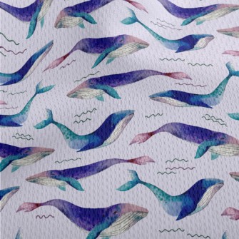 Dreamy Watercolor Whale Athletic Mesh Flat Back