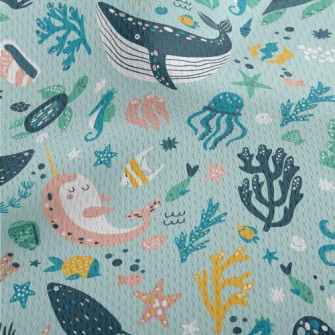 Colorful Underwater World Athletic Mesh Flat Back