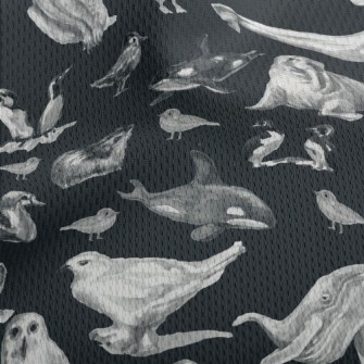 Watercolor Hand Drawn Birds Athletic Mesh Flat Back