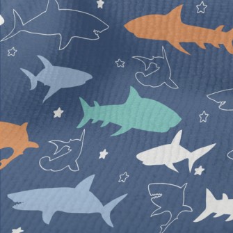 Colorful Shark Silhouette Terry