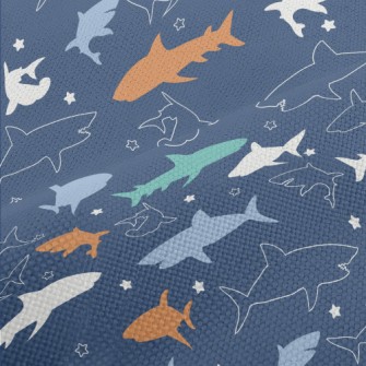 Colorful Shark Silhouette Performance Linen