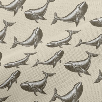 Hand Drawn Realistic Whale Performance Linen