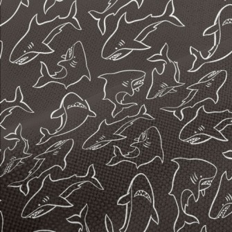 Angry Hand Drawn Shark Performance Linen
