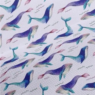 Dreamy Watercolor Whale Performance Linen