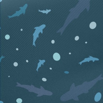 Blue Shark Silhouette Twill