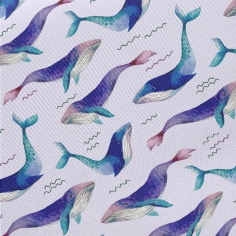 Dreamy Watercolor Whale Twill