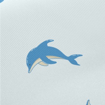 Cartoon Blue Dolphin Twill