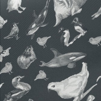 Watercolor Hand Drawn Birds Twill