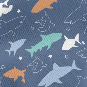 Colorful Shark Silhouette Standard Corduroy