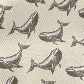 Hand Drawn Realistic Whale Standard Corduroy