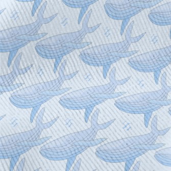 Cartoon Gentle Blue Whale Standard Corduroy