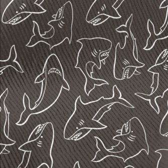 Angry Hand Drawn Shark Standard Corduroy