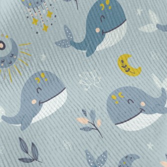 Hand Drawn Moon And Whale Standard Corduroy