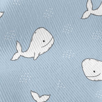 Smiling Hand Drawn White Whale Standard Corduroy