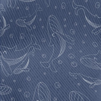 Happy Swimming Whale Standard Corduroy