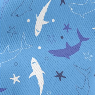 Cartoon Shark Silhouette Standard Corduroy