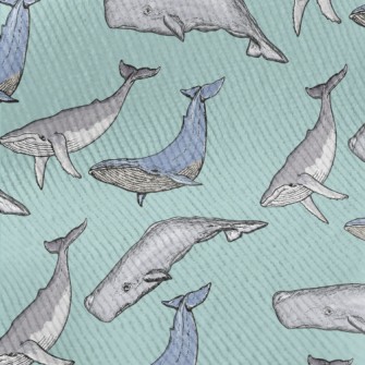 Hand Drawn Whale Family Standard Corduroy