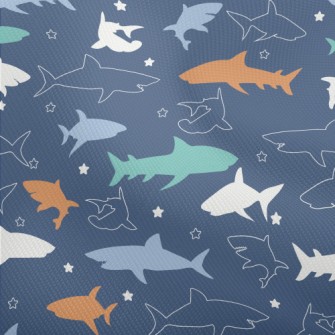 Colorful Shark Silhouette Dobby