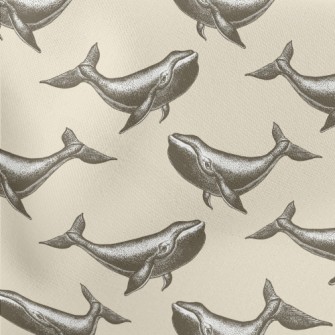 Hand Drawn Realistic Whale Stretch Ponte