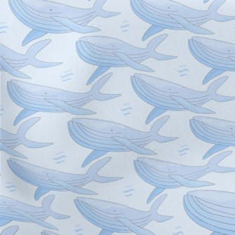 Cartoon Gentle Blue Whale Stretch Ponte