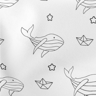 Hand Drawn Cute Whale Stretch Ponte