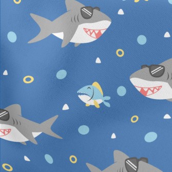 Handsome Shark With Sunglasses Stretch Ponte