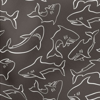 Angry Hand Drawn Shark Stretch Ponte